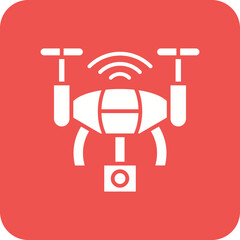 Smart Drone Line Color Icon