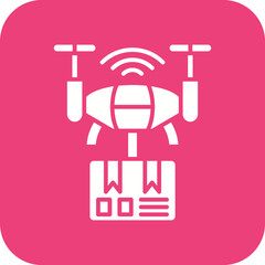 Drone Delivery Line Color Icon