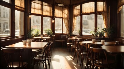 This description captures the essence of a coffee shop with its warm and inviting atmosphere, the delightful aroma of coffee, and the artistic or visually appealing elements that are often found in su