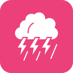 Thunderstorm Line Color Icon