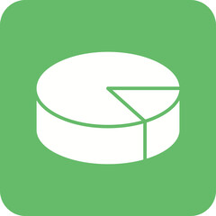 3D Pie Chart Line Color Icon
