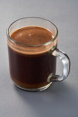 brewed coffee in a transparent cup