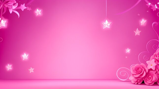 Pink color high resolution background with lighting effect and sparkle with copy space for text. Background images for banner and poster. Pink silvester background