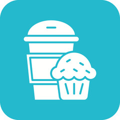 Coffee Muffin Line Color Icon
