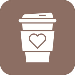 Heart Coffee Line Color Icon