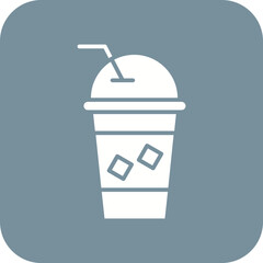 Iced Coffee Line Color Icon