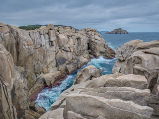Acantilado de Papel ("the Paper Cliffs"), in Moras, Xove, Lugo, Galicia, Spain