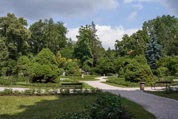 Fototapeta na wymiar Hradec Kralove, Czech Republic - July 22, 2023 - the Jirasek Park on a summer sunny day
