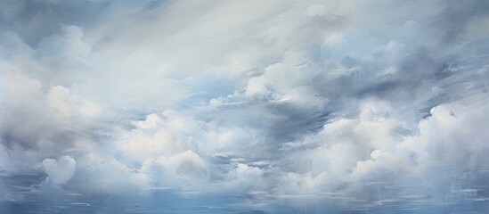 Obraz premium The gray sky combined with the white clouds creates a stunning display of nature s beauty with shades of blue and gray painting a beautifully enchanting scene