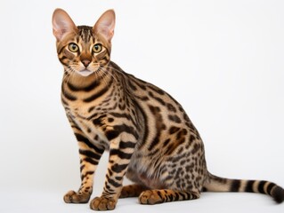 Awesome epic photo of cat on white background