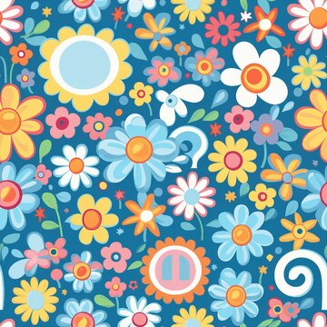 Retro Peace and Love Pattern