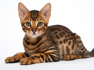 Obraz premium Cat in pose on white background