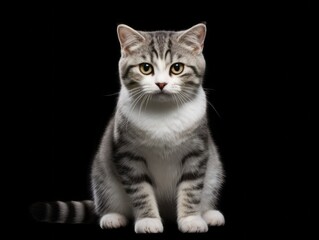 Fototapeta na wymiar Cat in pose on white background