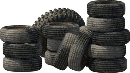 stack of old used tires isolated © Mathias Weil