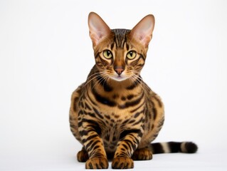 Obraz premium Cat in pose on white background