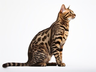 Cat in pose on white background