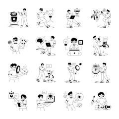 Pack of Artificial Intelligence Glyph Illustrations 

