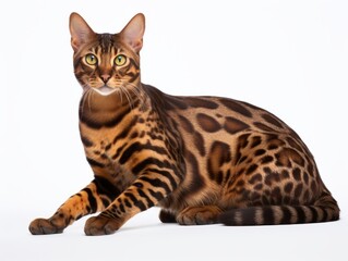 Obraz premium awesome epic photo of cat on white background national geographic style