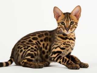 awesome epic photo of cat on white background national geographic style