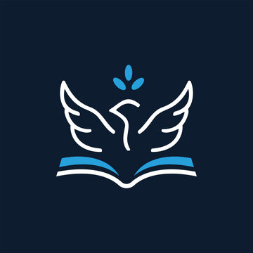 Knowledge Education Peace Dove Pigeon Charity organization Logo