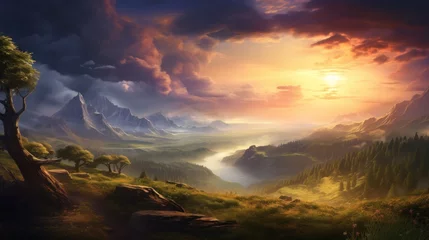 Wall murals Deep brown Fantasy landscape art and its profound impact on player engagement and emotional connection to the magical game world