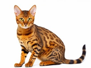 awesome epic photo of cat on white background national geographic style