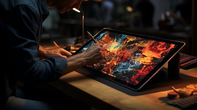 drawing on tablet ai generated