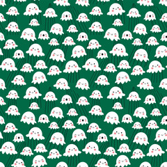 Spring modern trendy seamless pattern with cute lilies of the valley . Hand drawn vector illustration.