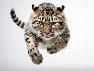 Fototapeta premium awesome epic photo of cat on white background national geographic style