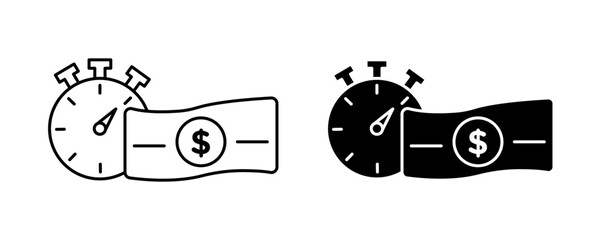 Annuity line icon set in black for UI designs.