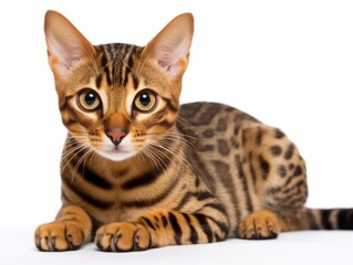 awesome epic photo of cat on white background national geographic style