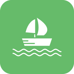 Boat Line Color Icon