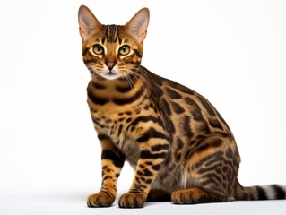 awesome epic photo of cat on white background national geographic style
