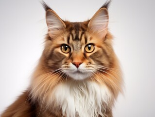 Obraz premium awesome epic photo of cat on white background national geographic style