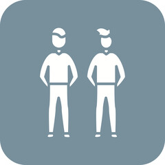 Friends Standing Line Color Icon