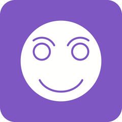 Slightly Smiling Face Line Color Icon