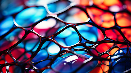 Microscopic cellular patterns, Biological wonders, Translucent structures with vibrant hues,