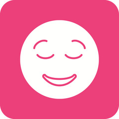 Relieved Face Line Color Icon