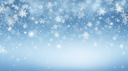 Winter Wonderland: This 3D Christmas background features delicate white falling snowflakes against a blue winter sky