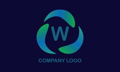 Simple logo design, business sign with the letter W in the center on a dark background.