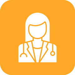 Female Doctor Line Color Icon