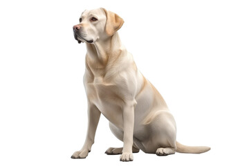 Labrador Retriever dog isolated on transparent background. Concept of pet.