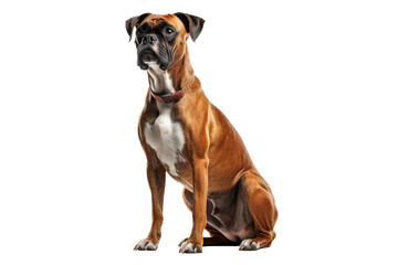 Boxer dog isolated on transparent background. Concept of pet.