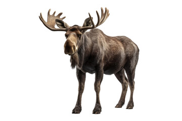 Moose isolated on transparent background. Concept of animals.