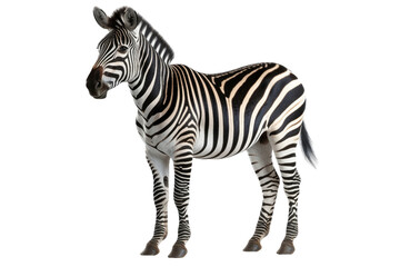 Fototapeta na wymiar Zebra isolated on transparent background. Concept of animals.