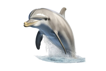 Dolphin isolated on transparent background. Concept of animals.