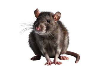 Rat isolated on transparent background. Concept of animals.