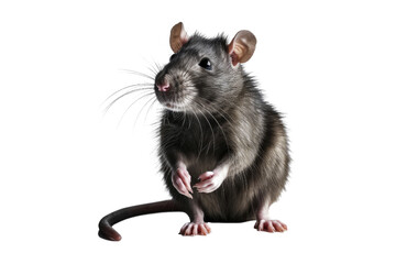 Rat isolated on transparent background. Concept of animals.