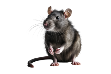 Rat isolated on transparent background. Concept of animals.
