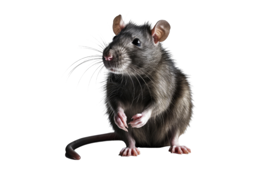 Rat isolated on transparent background. Concept of animals.
